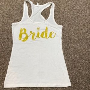 “Bride” tank top, white, size medium